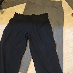 Lands' End Womens Black and Gray Wide Leg Leggings
